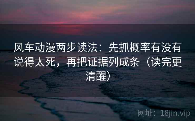 风车动漫两步读法:先抓概率有没有说得太死,再把证据列成条(读完更清醒) 风车动漫两步读法:先抓概率有没有说得太死,再把证据列成条(读完更清醒)