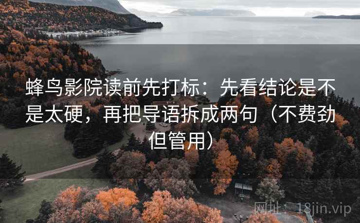蜂鸟影院读前先打标:先看结论是不是太硬,再把导语拆成两句(不费劲但管用) 蜂鸟影院读前先打标:先看结论是不是太硬,再把导语拆成两句(不费劲但管用)